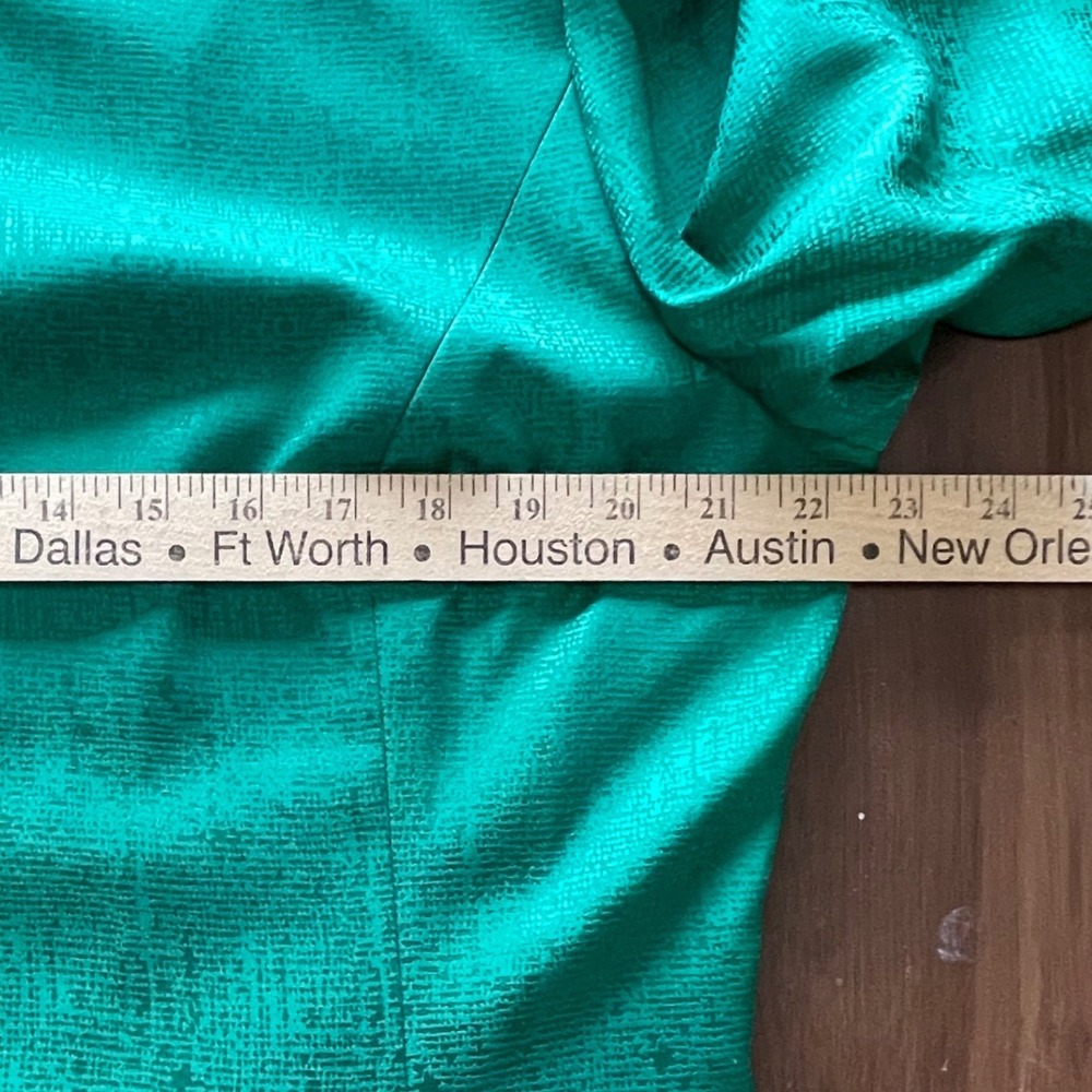 Adrianna Papell VTG Emerald Green 100% Silk Skirt Suit Set Sz 16 Bows Co-Ord 90s - Picture 13 of 14